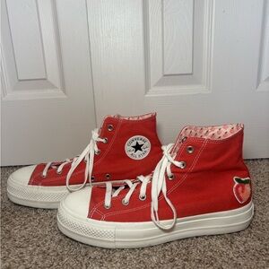 Converse Orange High-Top Platform with Peach Detail